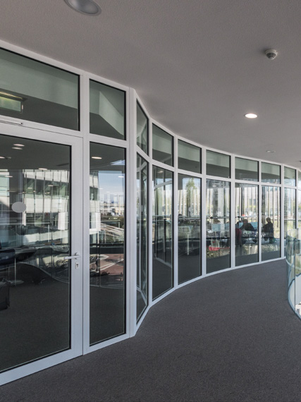 Cloison vitrée coupe-feu 30 minutes EI 30 en aluminium